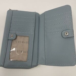 Steve Madden Light Blue Zip-Around Wallet